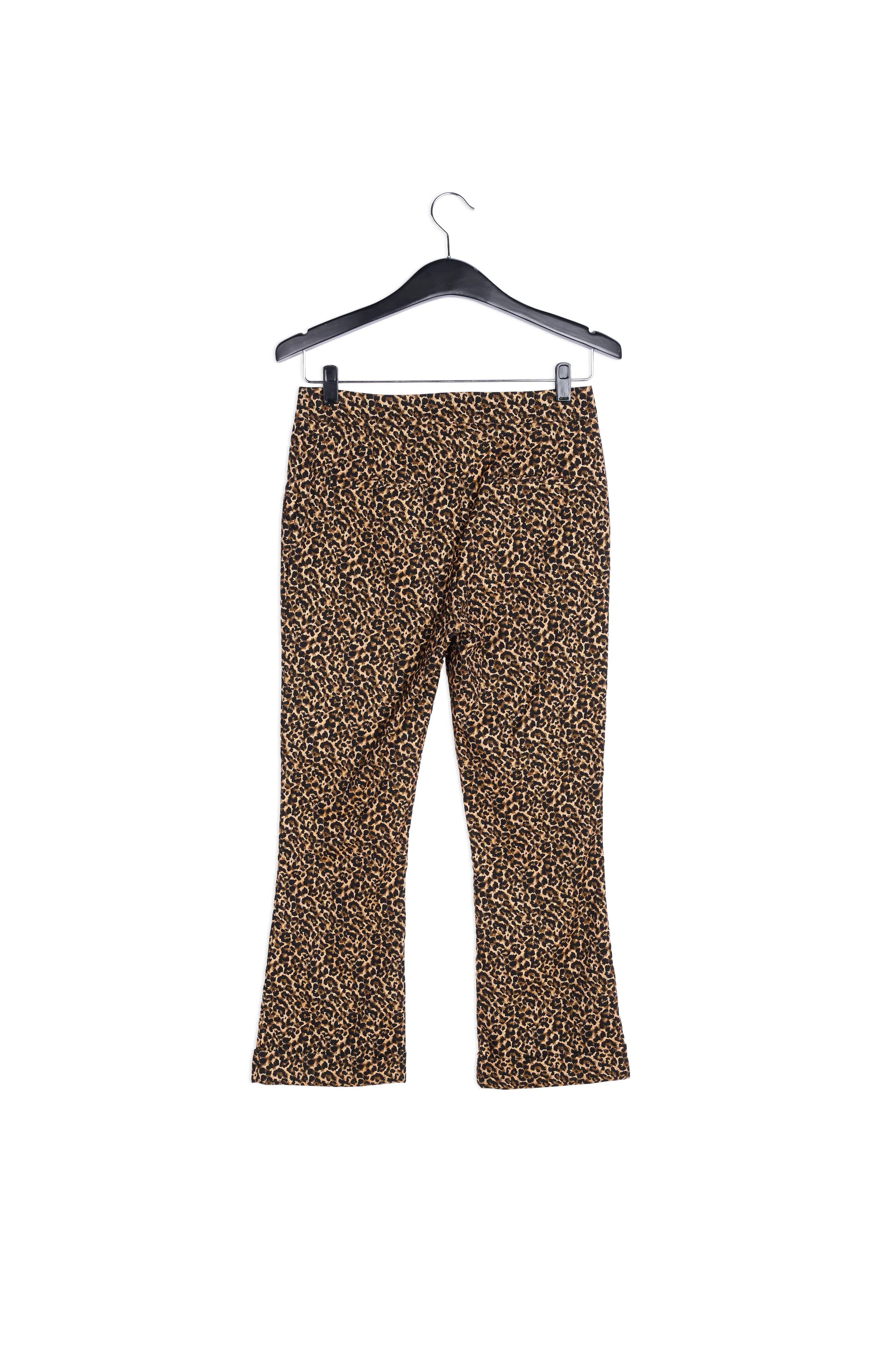 Flared-fit leopard-motif pants