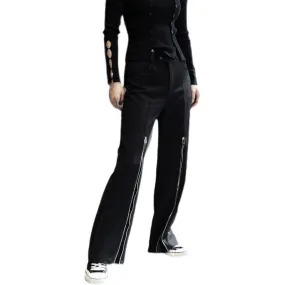 Flared Pants With Zipper Detail