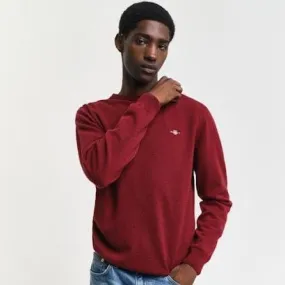 GANT Superfine Lambswool Crew-neck Sweater In Plumped Red