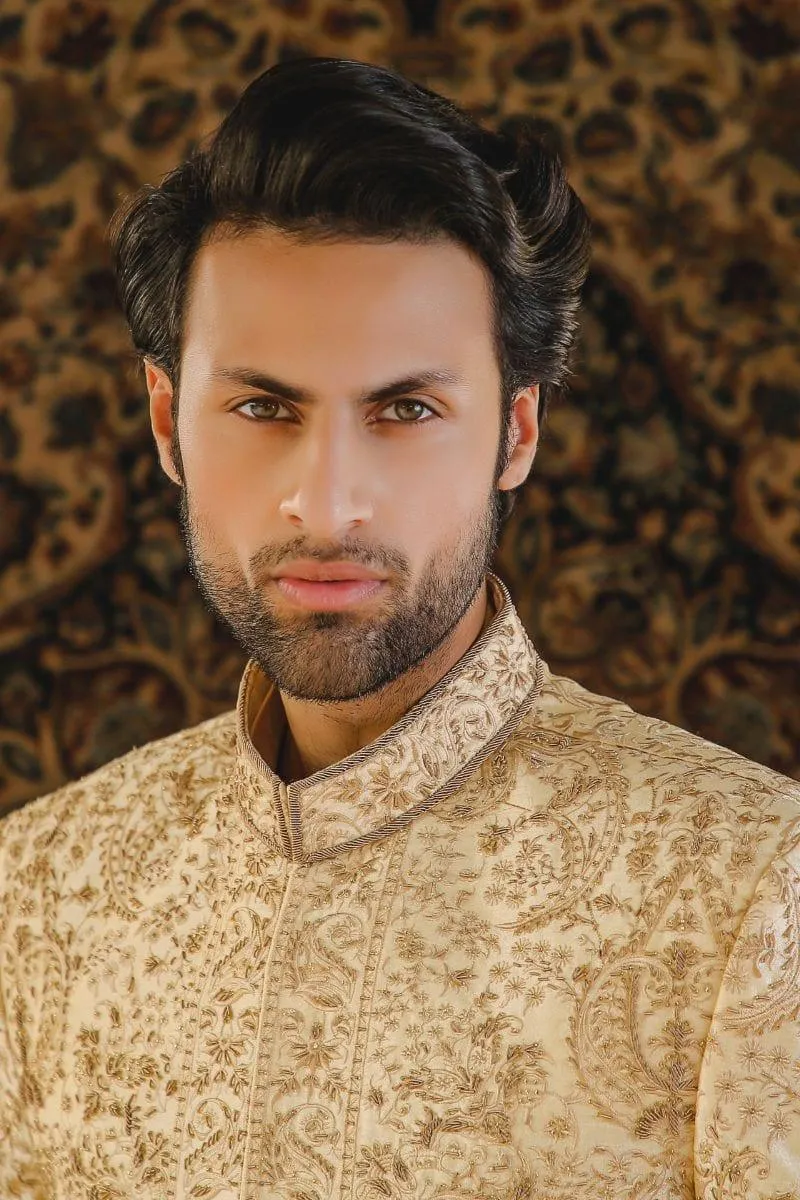 GEM Garments - Xerxes - Sherwani - Gold - 1 Piece - Indian Silk