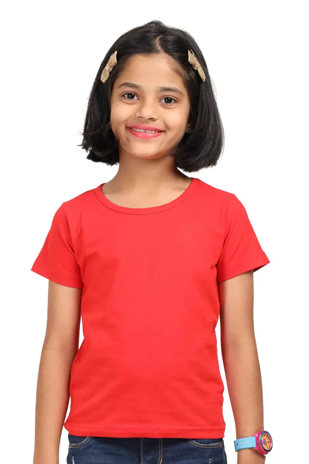 Girl Round Neck Half Sleeve Classic T-Shirt