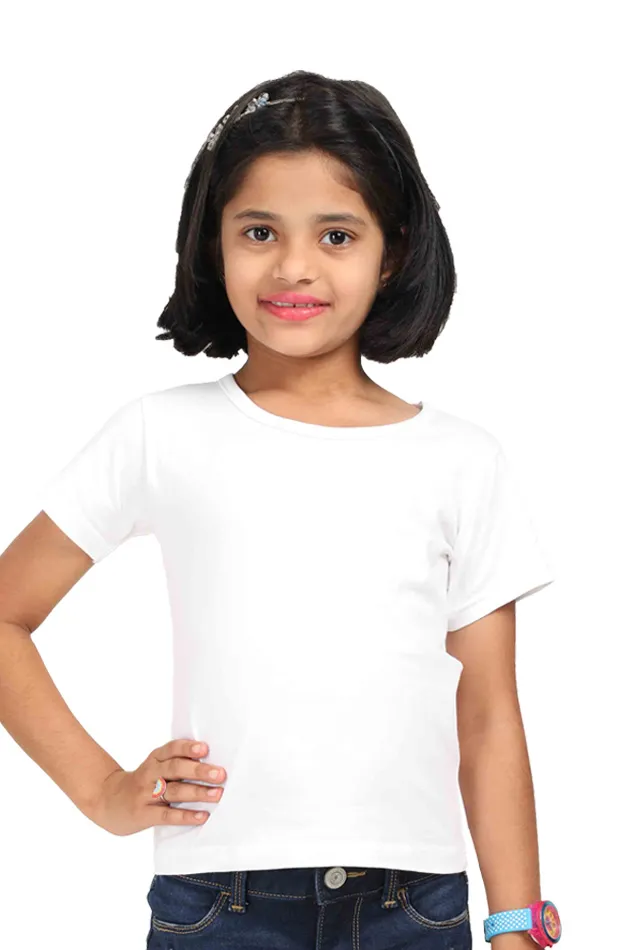Girl Round Neck Half Sleeve Classic T-Shirt
