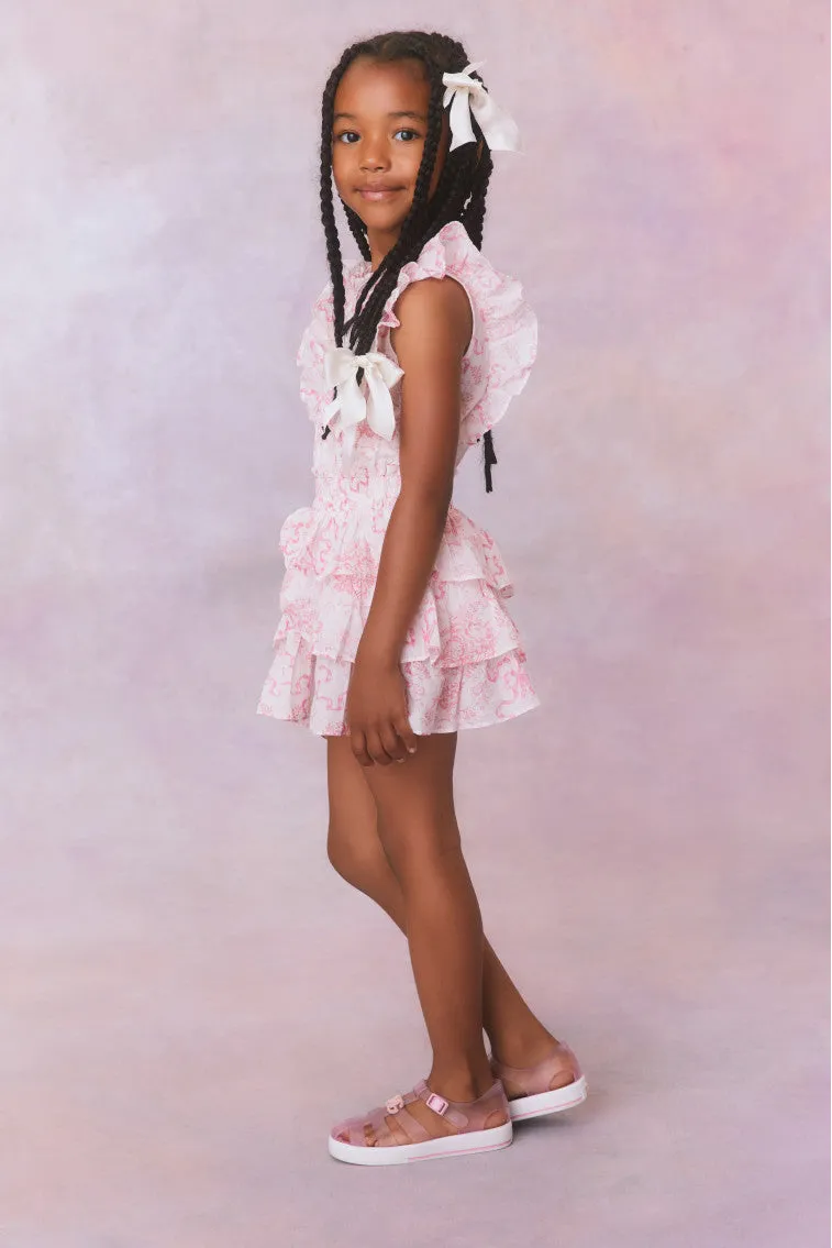 Girls Bow Print Decker Dress