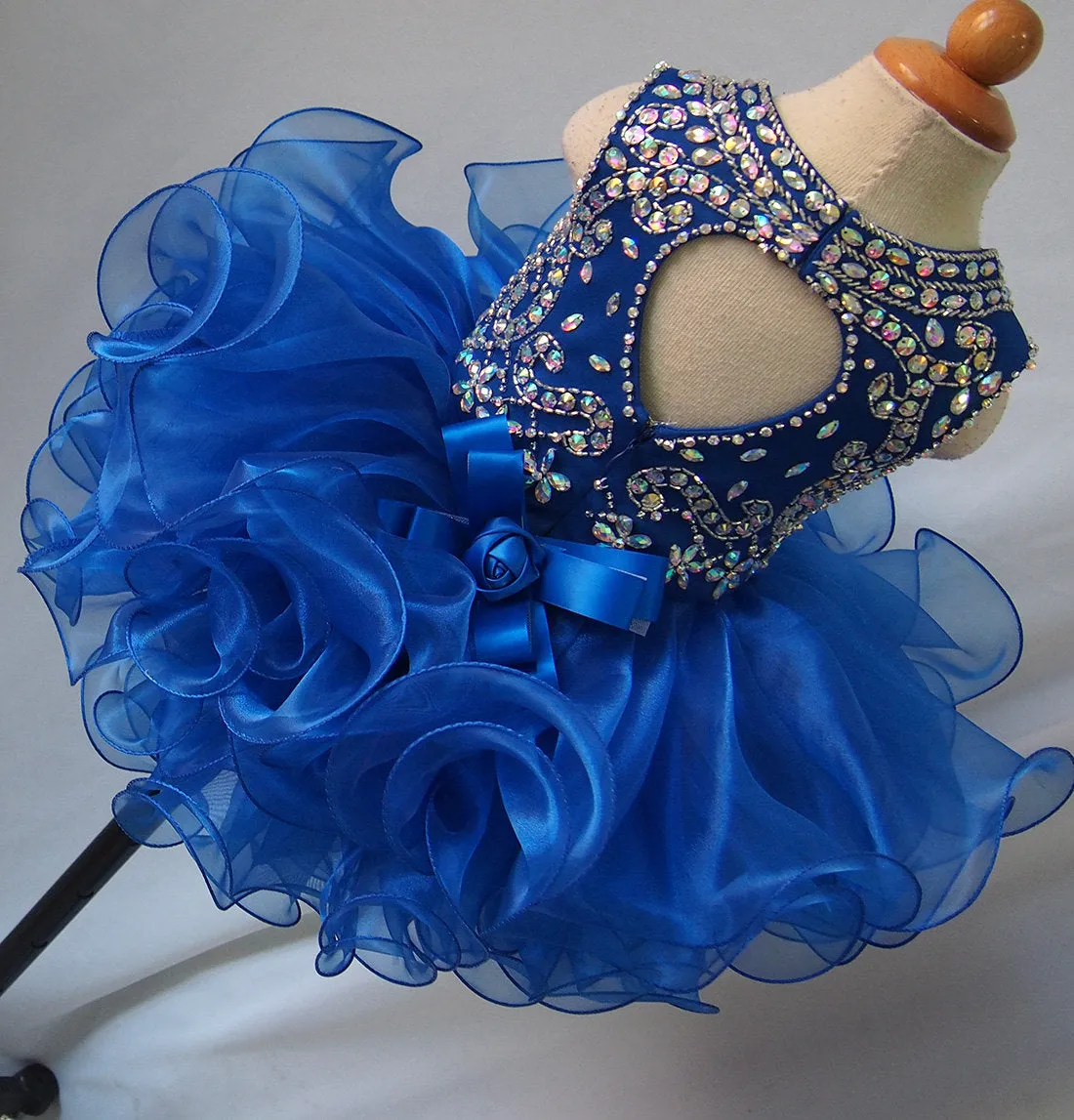 Glitz Beaded Bodice Little Miss/Toddler/Infant Cupcake Pageant Dress