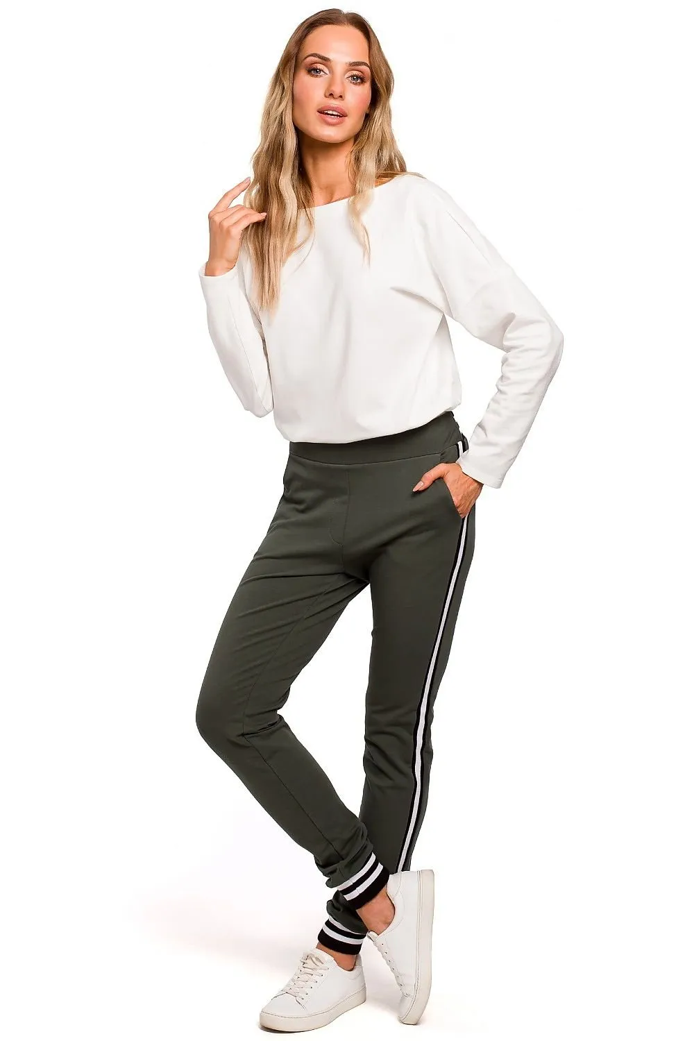 Green Two Tone Women Joggers
