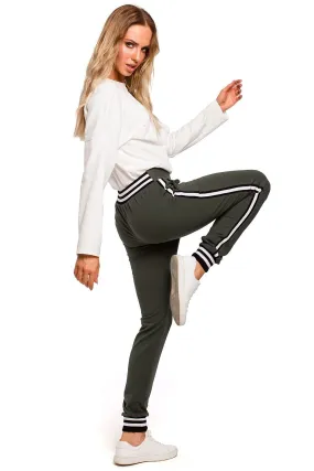 Green Two Tone Women Joggers