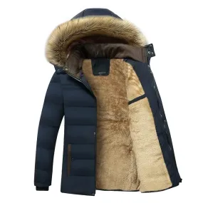Grijswin - Parka Winterjas Heren – Dik Gevoerd met Afneembare Capuchon en Bontkraag