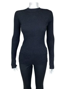 Halogen X Atlantic Pacific, Women's Shimmery Crew Sweater, Black, New with Tags,Size M