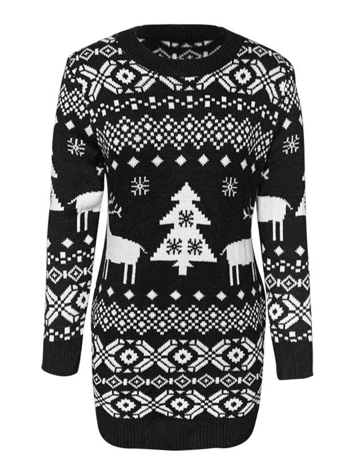 Holiday Babe Long Sleeve Christmas Sweater Dress