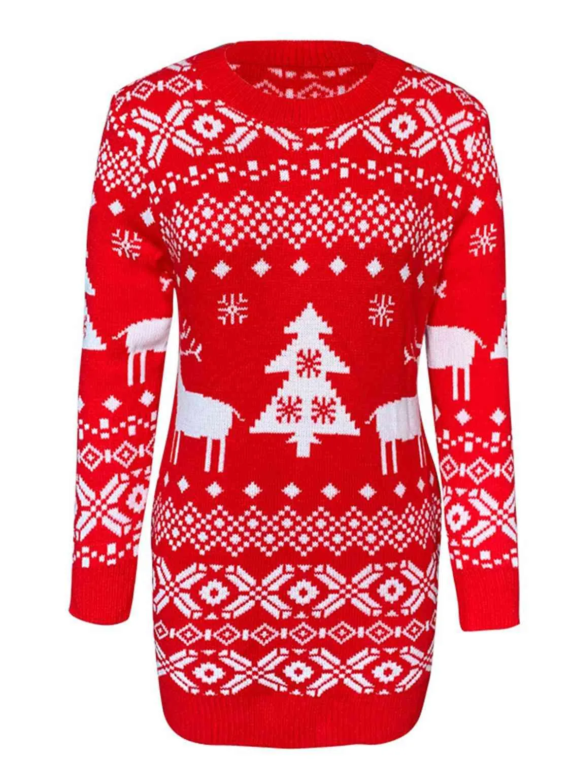 Holiday Babe Long Sleeve Christmas Sweater Dress