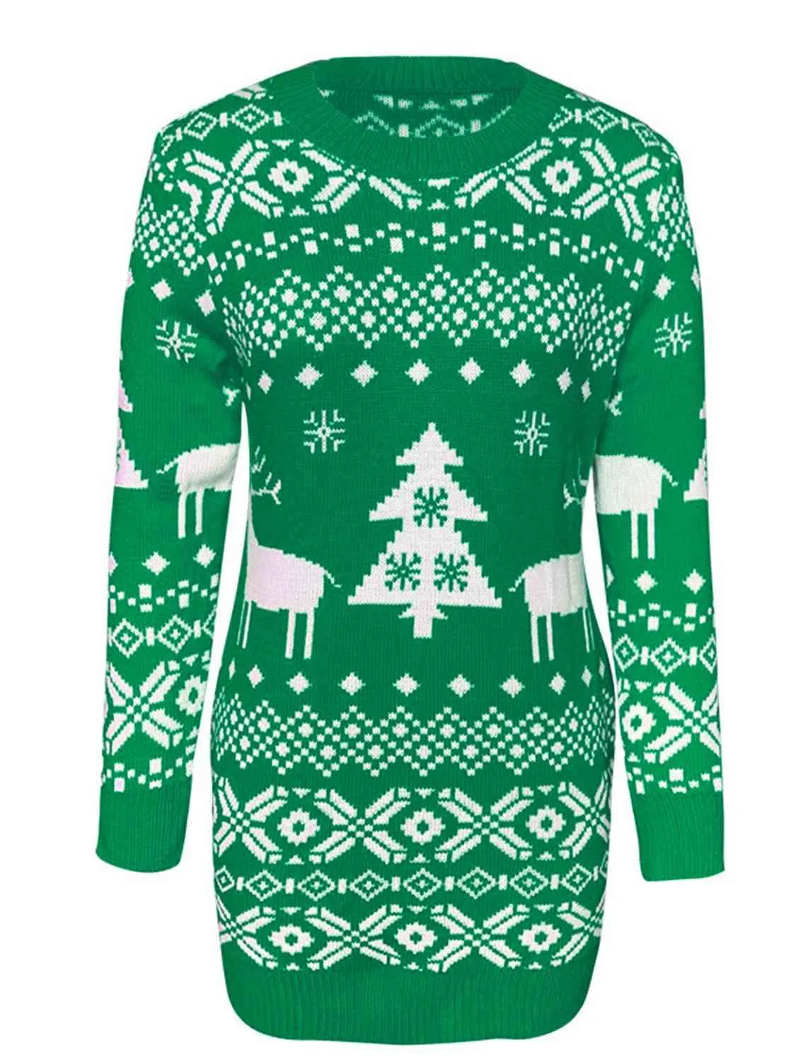 Holiday Babe Long Sleeve Christmas Sweater Dress