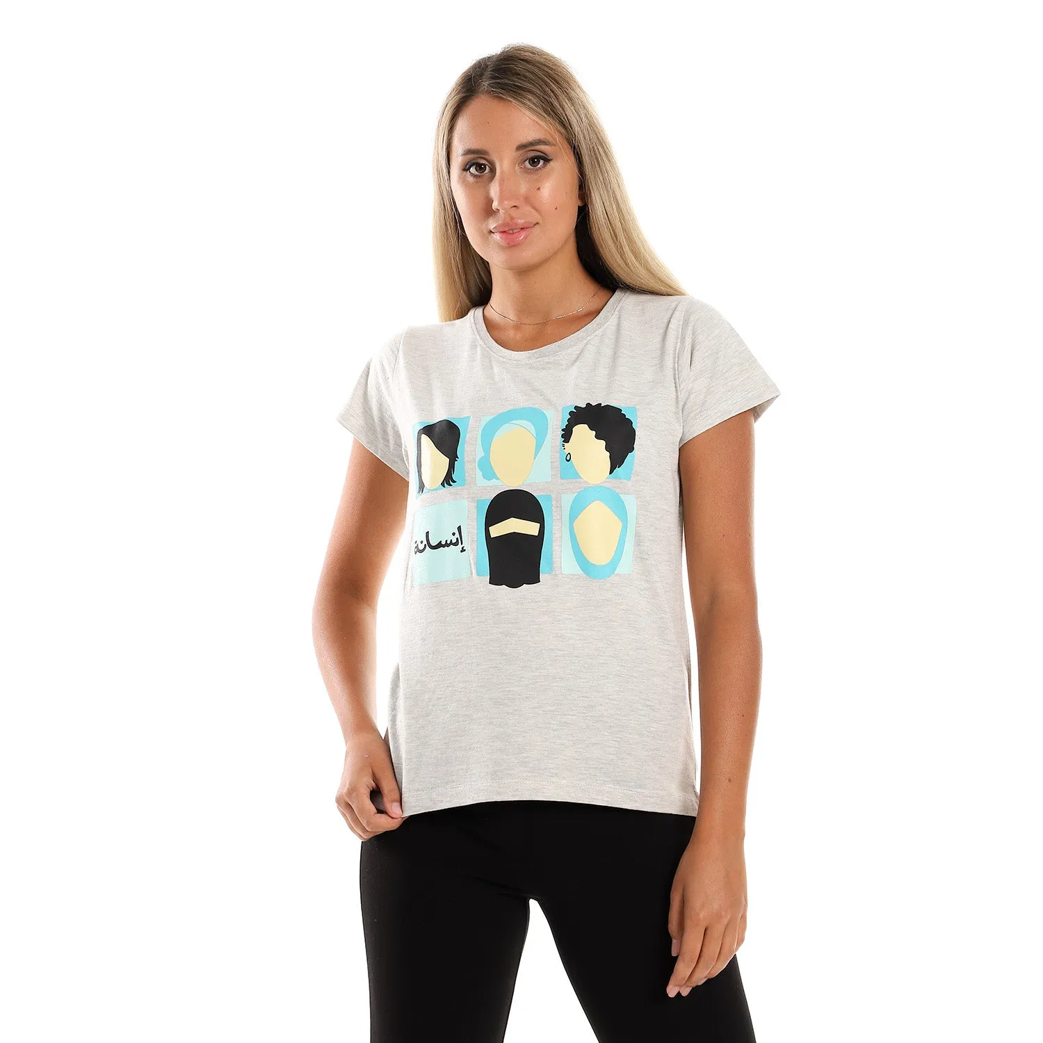 Insana Women SS T-shirt - Light Grey