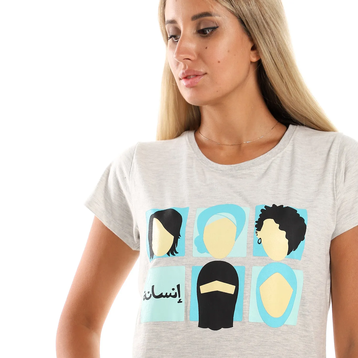 Insana Women SS T-shirt - Light Grey
