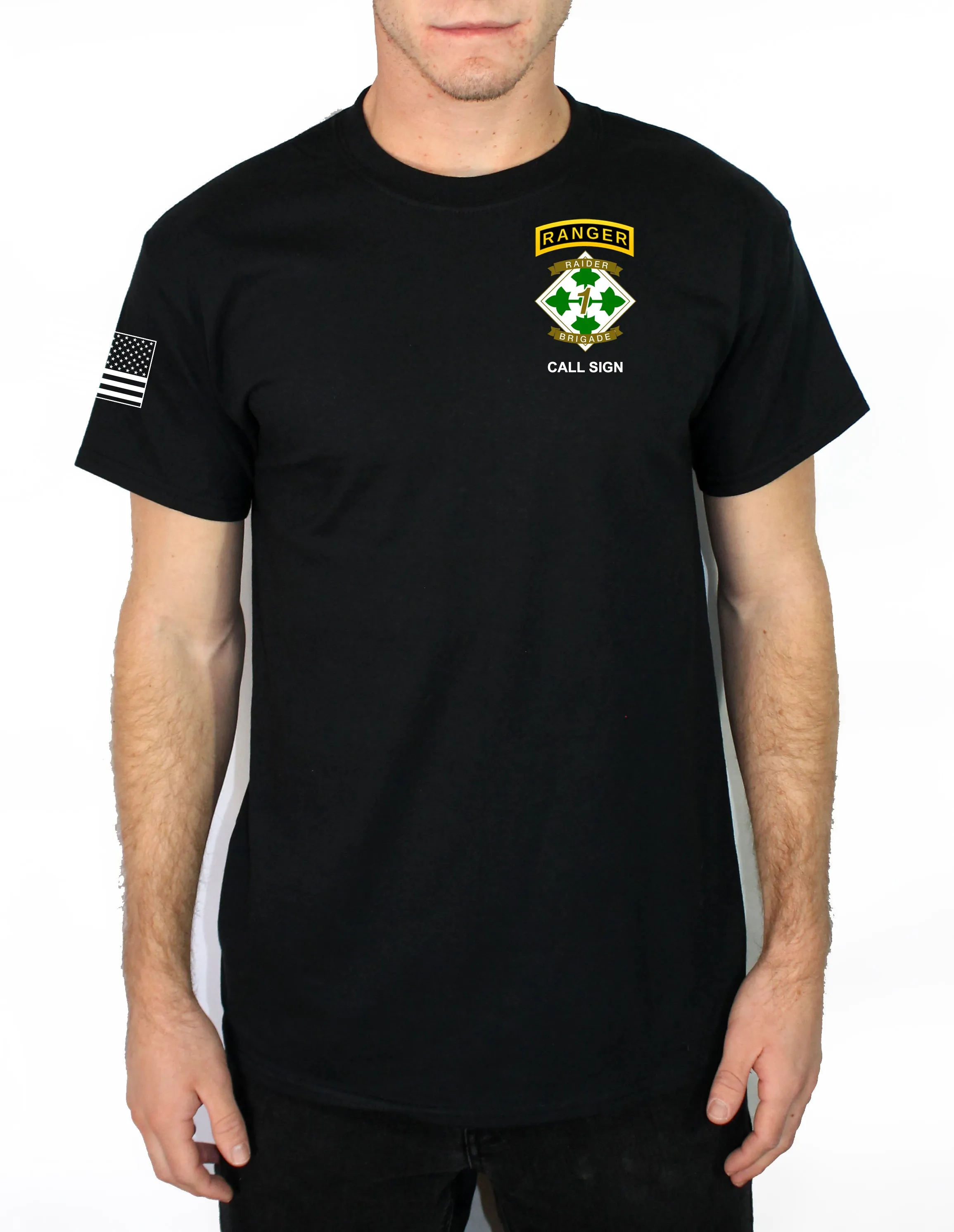 Ironhawk Co 50-50 Blend Black Unisex PT Short Sleeve Shirt. Approved for PT