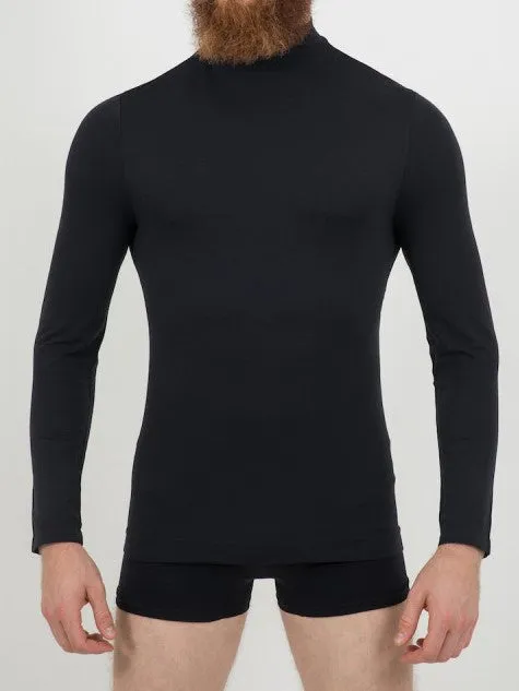 ISSIMO Mens Mock Neck Long Sleeve