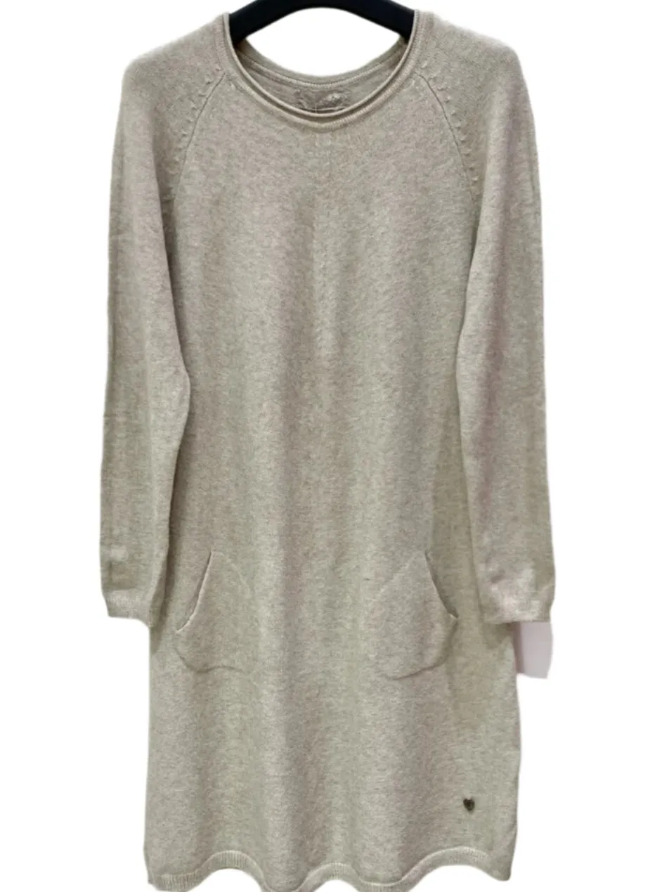 Italian Knit Tunic Sweater Dress With Front Pockets One Size