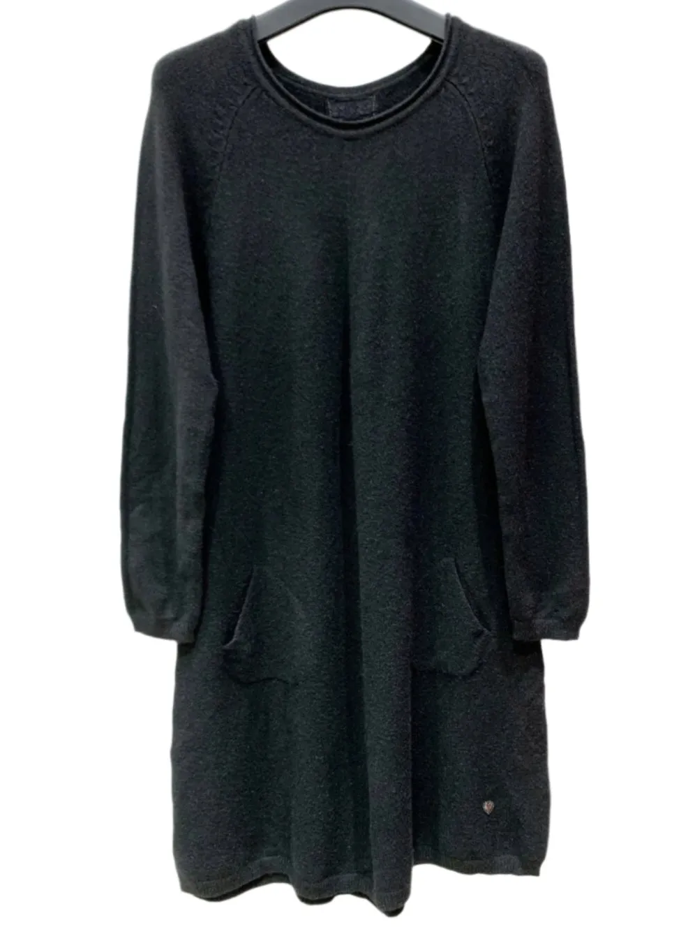 Italian Knit Tunic Sweater Dress With Front Pockets One Size