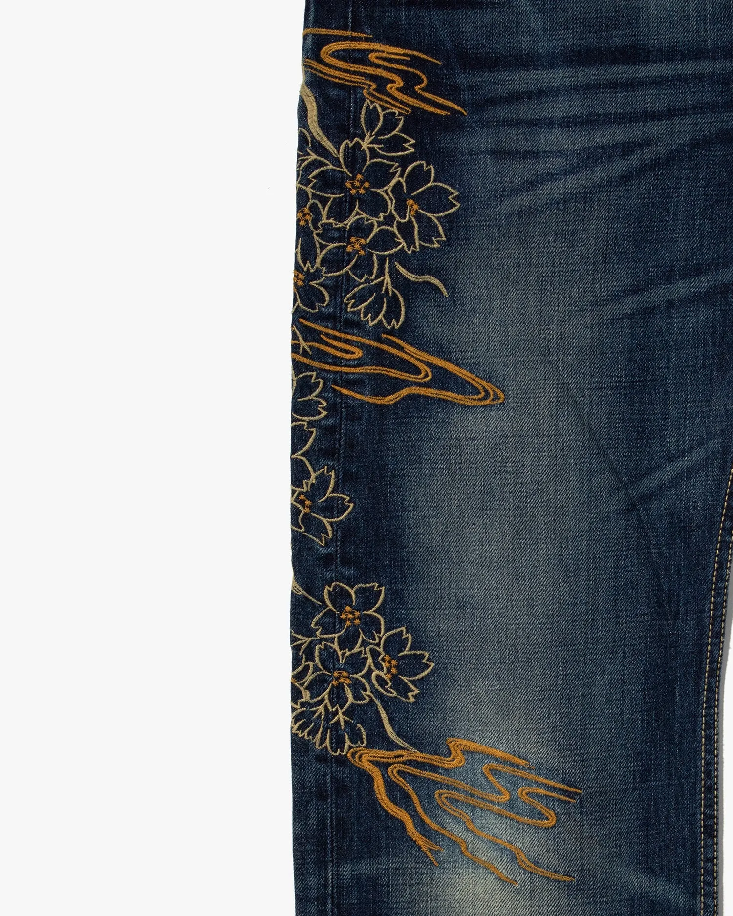 Japanese Repro Denim Jeans, Eternal, Koi Fish and Sakura Embroidery - 31