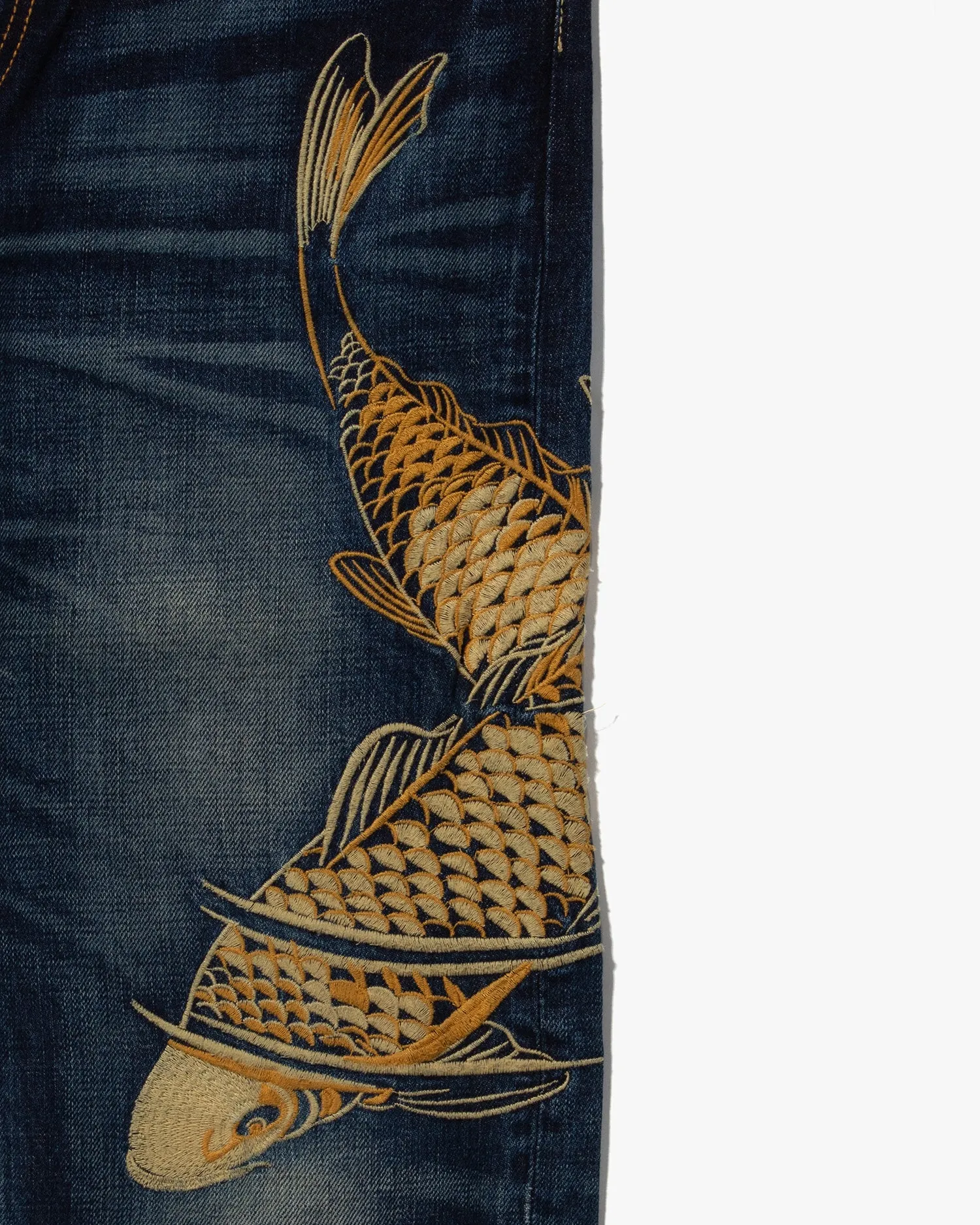 Japanese Repro Denim Jeans, Eternal, Koi Fish and Sakura Embroidery - 31