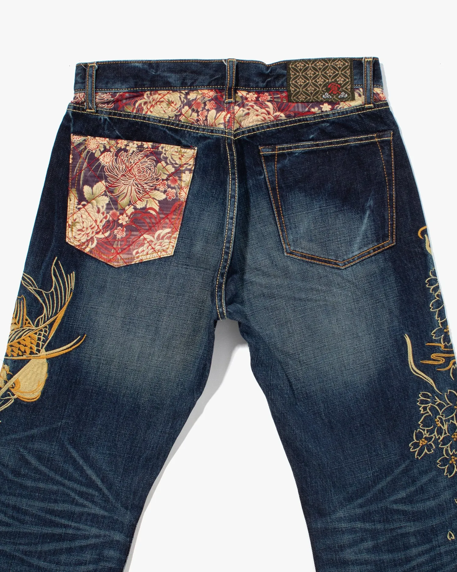 Japanese Repro Denim Jeans, Eternal, Koi Fish and Sakura Embroidery - 31