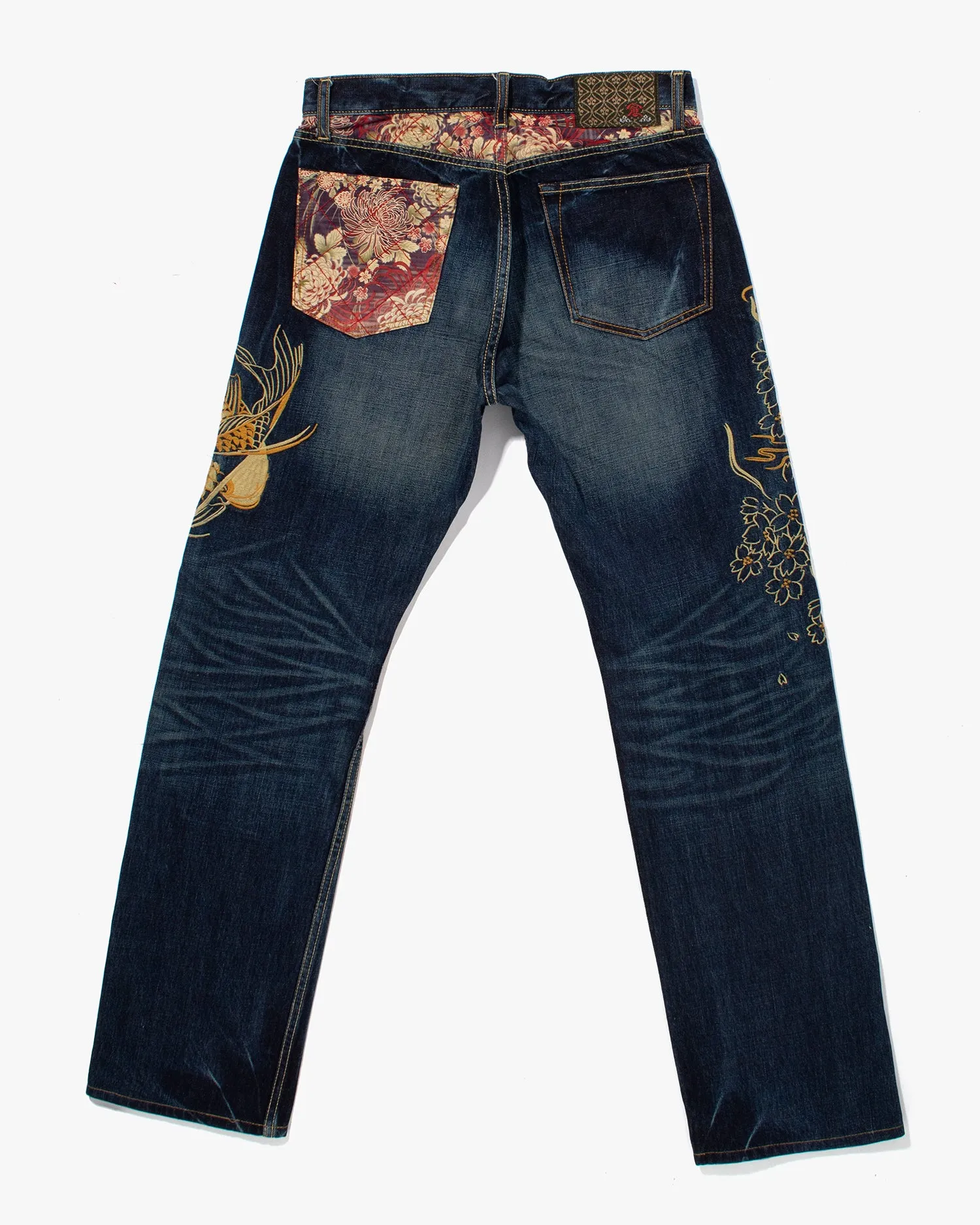 Japanese Repro Denim Jeans, Eternal, Koi Fish and Sakura Embroidery - 31