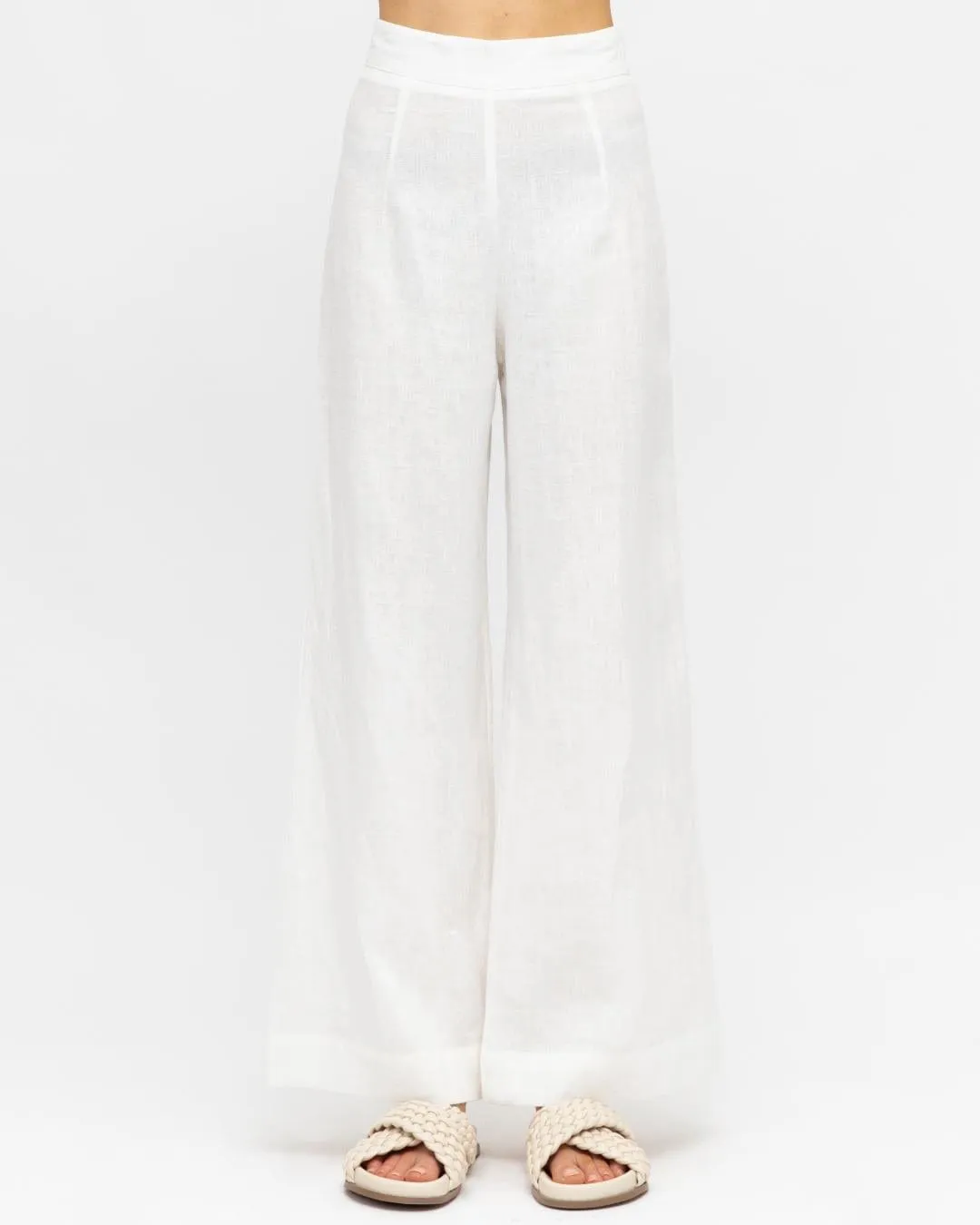 Kara Linen Pants - White