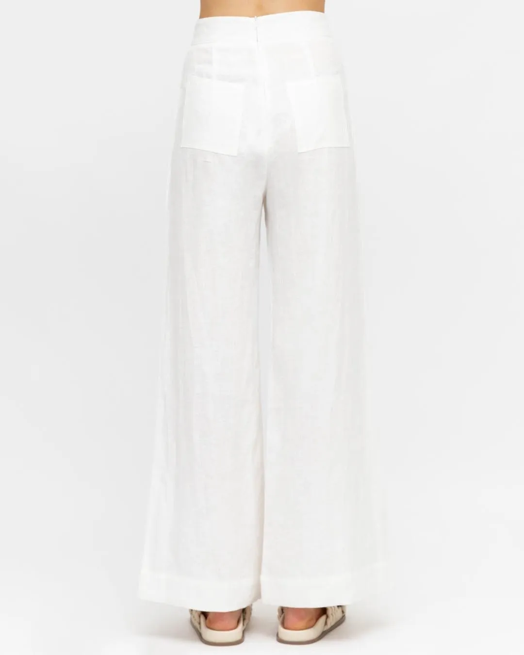 Kara Linen Pants - White