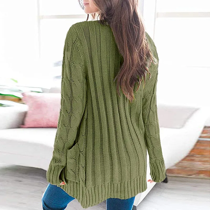Knitted Cardigan V-Neck Button Sweater