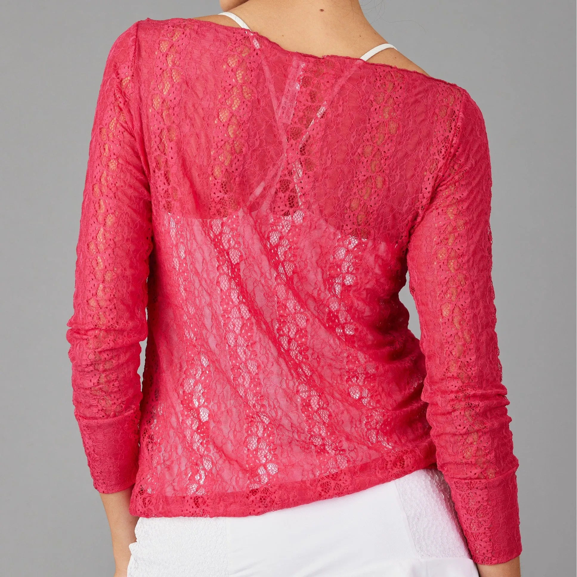 Lace Pullover Top (fuchsia)