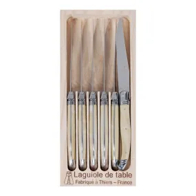 Laguiole Jean Dubost Deluxe Light Horn Steak Knives Set of 6