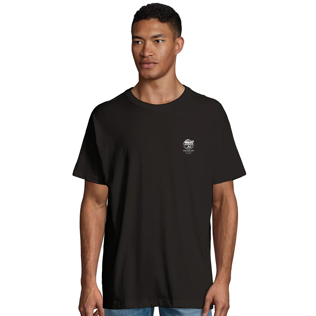 Lancia Stratos - Men's Oversized Rear Print Black T-shirt