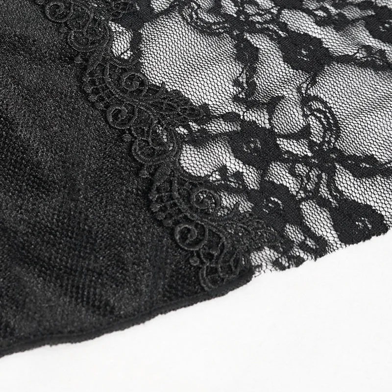 'Last Flight' Gothic Asymmetric Flared Pants (Black)