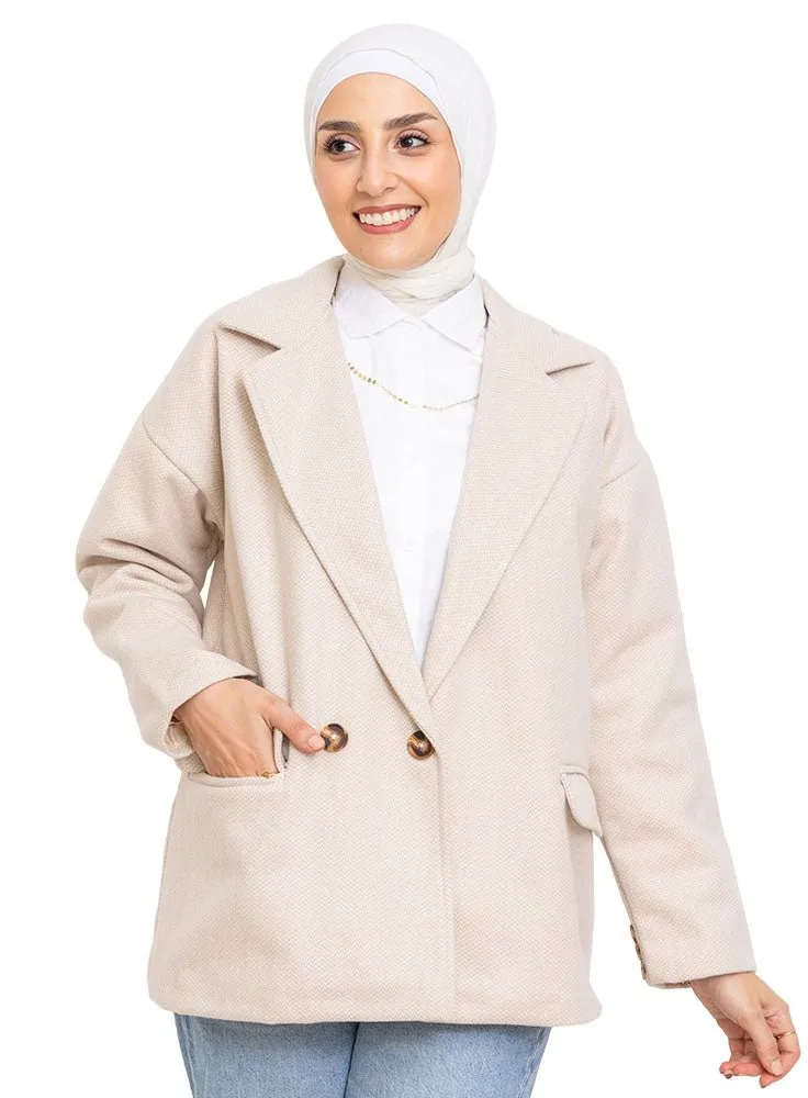 Latte RD-Jacquard Feather Blazer