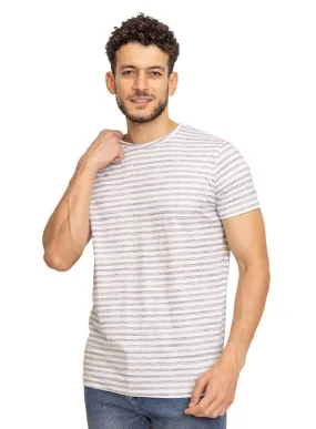 Light Brown Striped Round T-shirt
