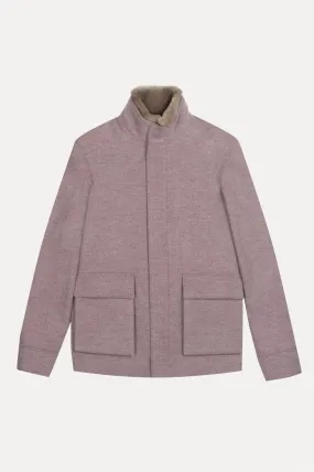Light Burgundy Coat with removable Fur Collar