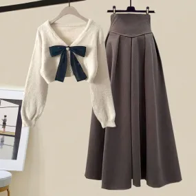 LovelyRLovely Women's Oversized Knitted Sweater With Skirt