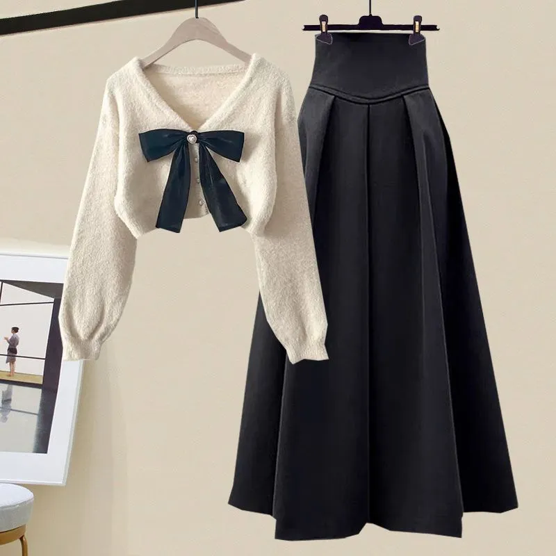LovelyRLovely Women's Oversized Knitted Sweater With Skirt