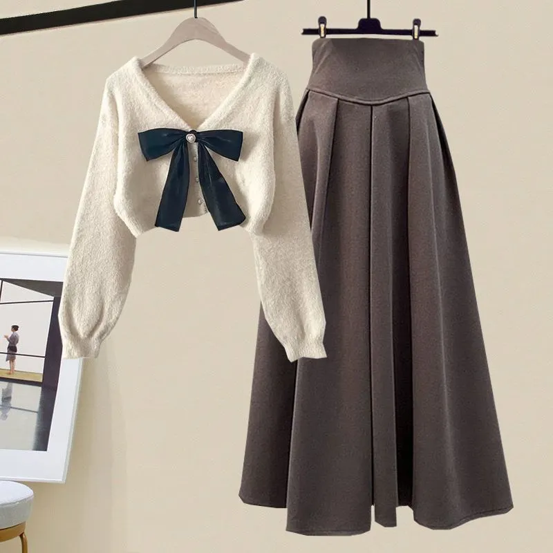 LovelyRLovely Women's Oversized Knitted Sweater With Skirt