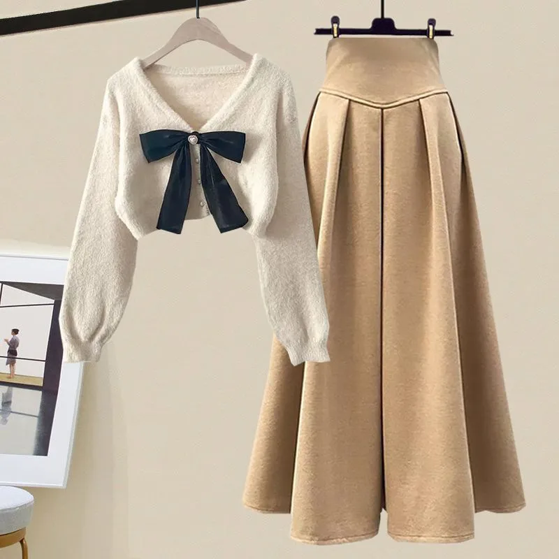 LovelyRLovely Women's Oversized Knitted Sweater With Skirt