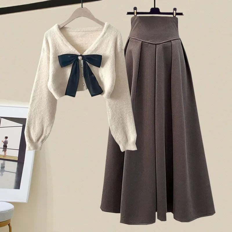 LovelyRLovely Women's Oversized Knitted Sweater With Skirt