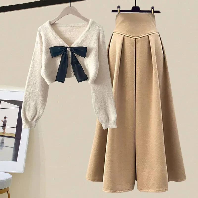 LovelyRLovely Women's Oversized Knitted Sweater With Skirt