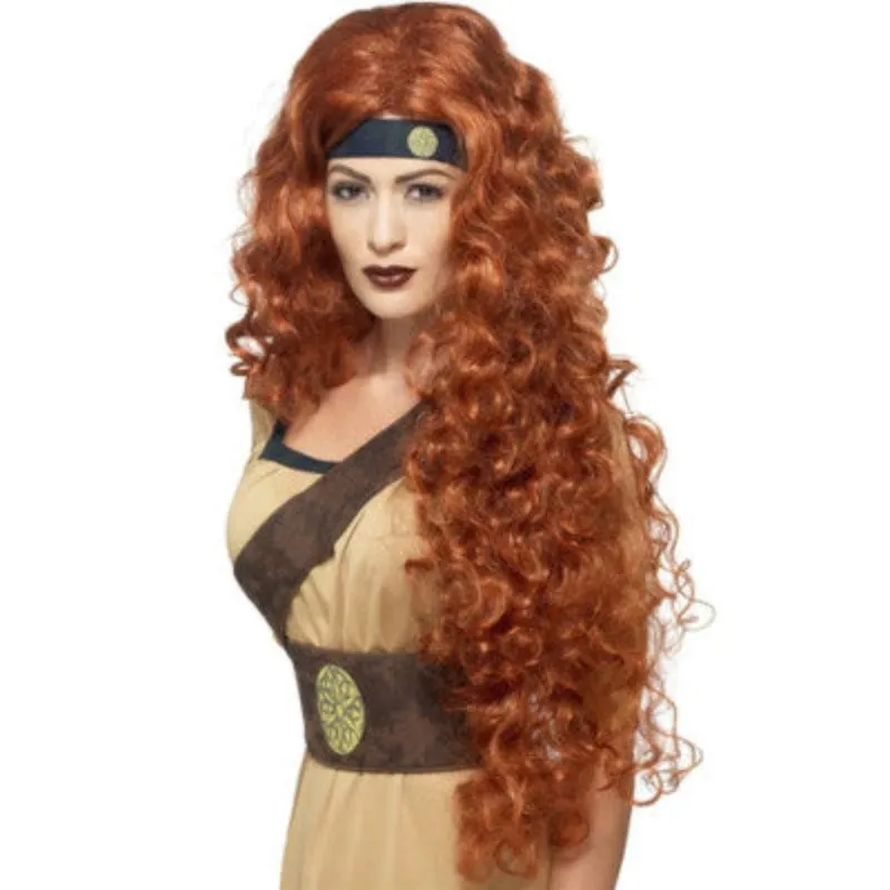 Medieval Warrior Queen Wig-Auburn