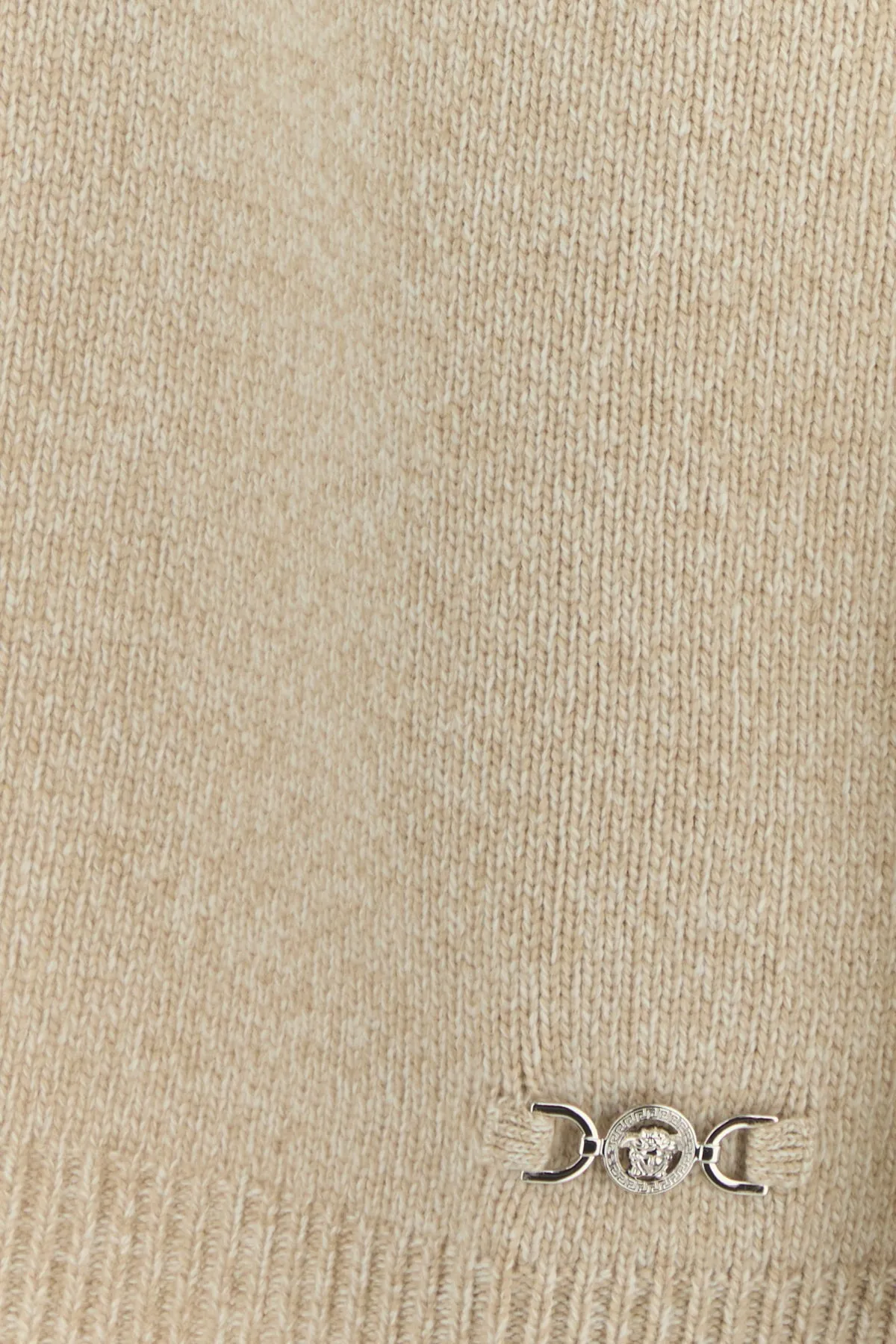 Melange beige wool blend sweater dress