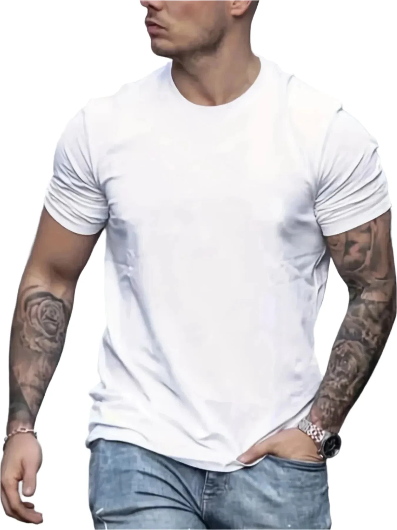 Men's 100% Cotton NY Graphic Print T-Shirt – Loose Fit, Large Size, Slim Fit, Round Neck, Short Sleeve Summer Casual Shirt