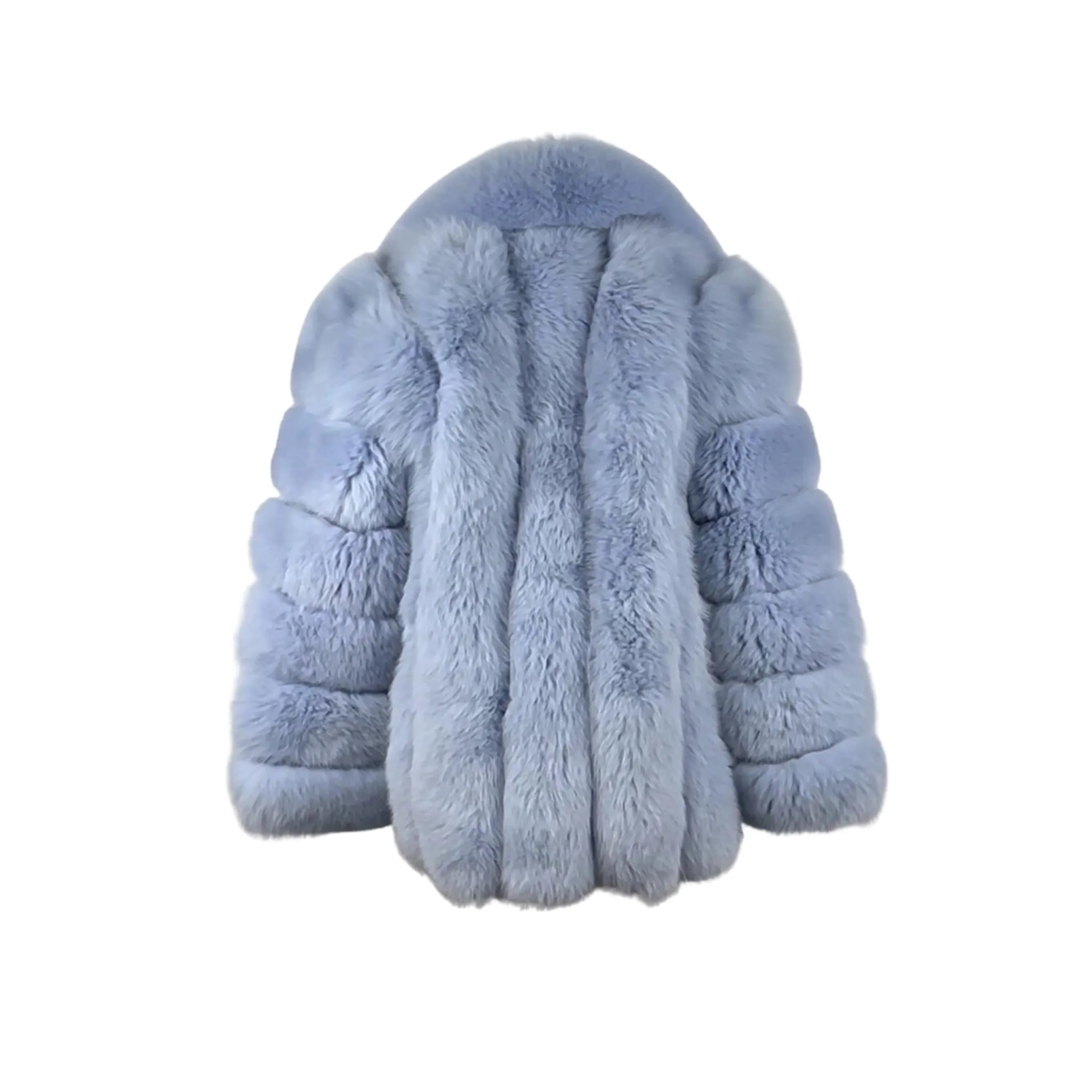 Mens 3/4 Sky Blue Fox Coat Style # 9001