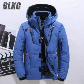 Men's Hooded Outdoor Thick Warm Padded Snow Coat Oversized M-4XL