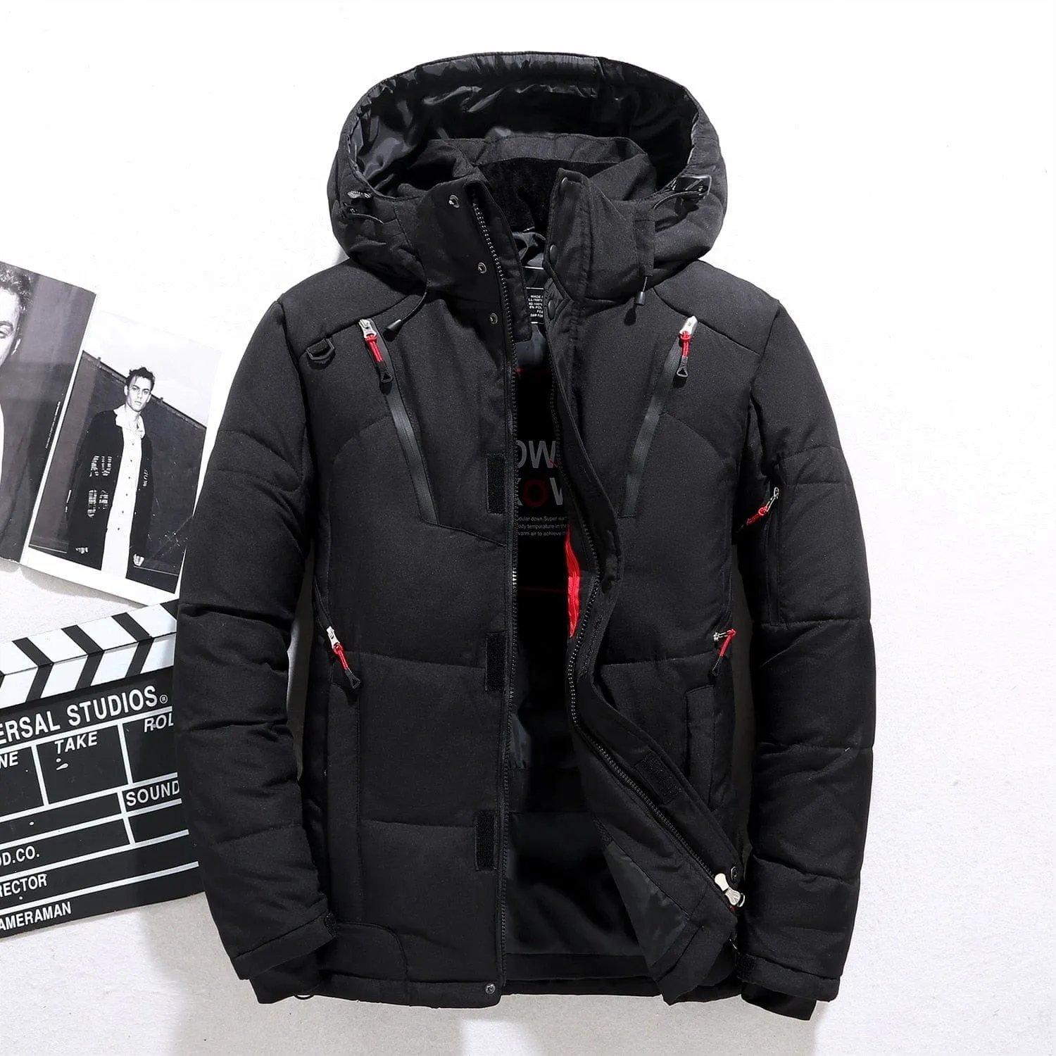 Men's Hooded Outdoor Thick Warm Padded Snow Coat Oversized M-4XL