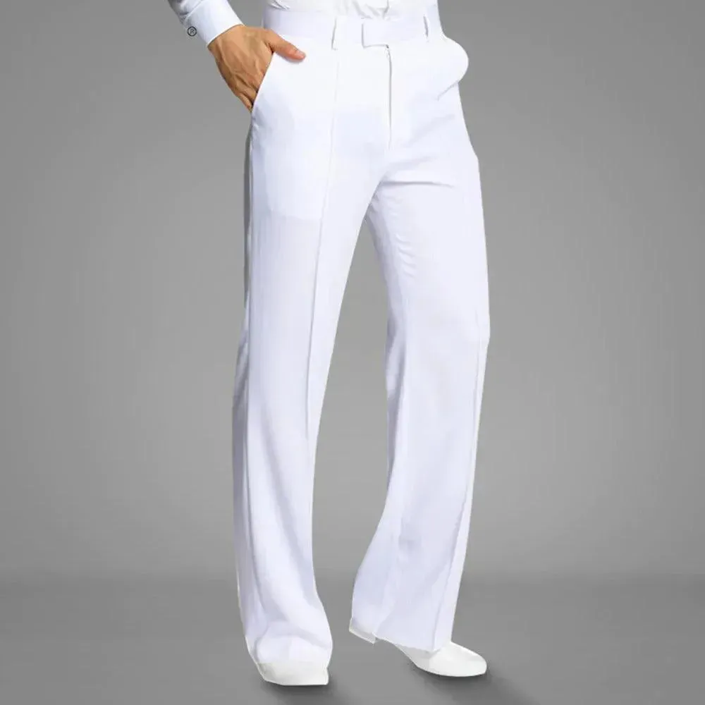 Mens Latin Dance Pants – Black Pants Dance for Ballroom, Modern & Latin Dance Practice with Pocket and Belt