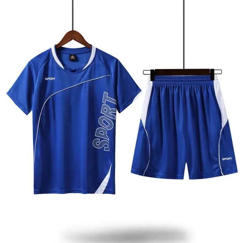 Men's Sportswear Summer Short-Sleeved Gym Clothing Men Running Football Uniform Fitness Loose Quick Dry Clothes Ropa Deportiva