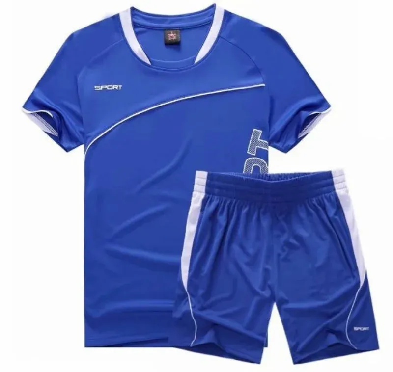 Men's Sportswear Summer Short-Sleeved Gym Clothing Men Running Football Uniform Fitness Loose Quick Dry Clothes Ropa Deportiva